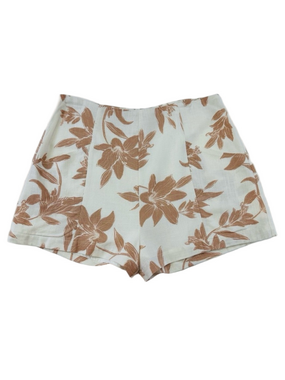 Sage The Label womens shorts Size Large orchid print High waisted linen blend